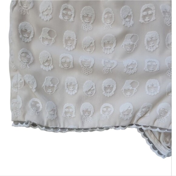 Jill by Jill Stuart White Textured Lace Romper Sz S Elegant Feminine Resortwear - Picture 5 of 16